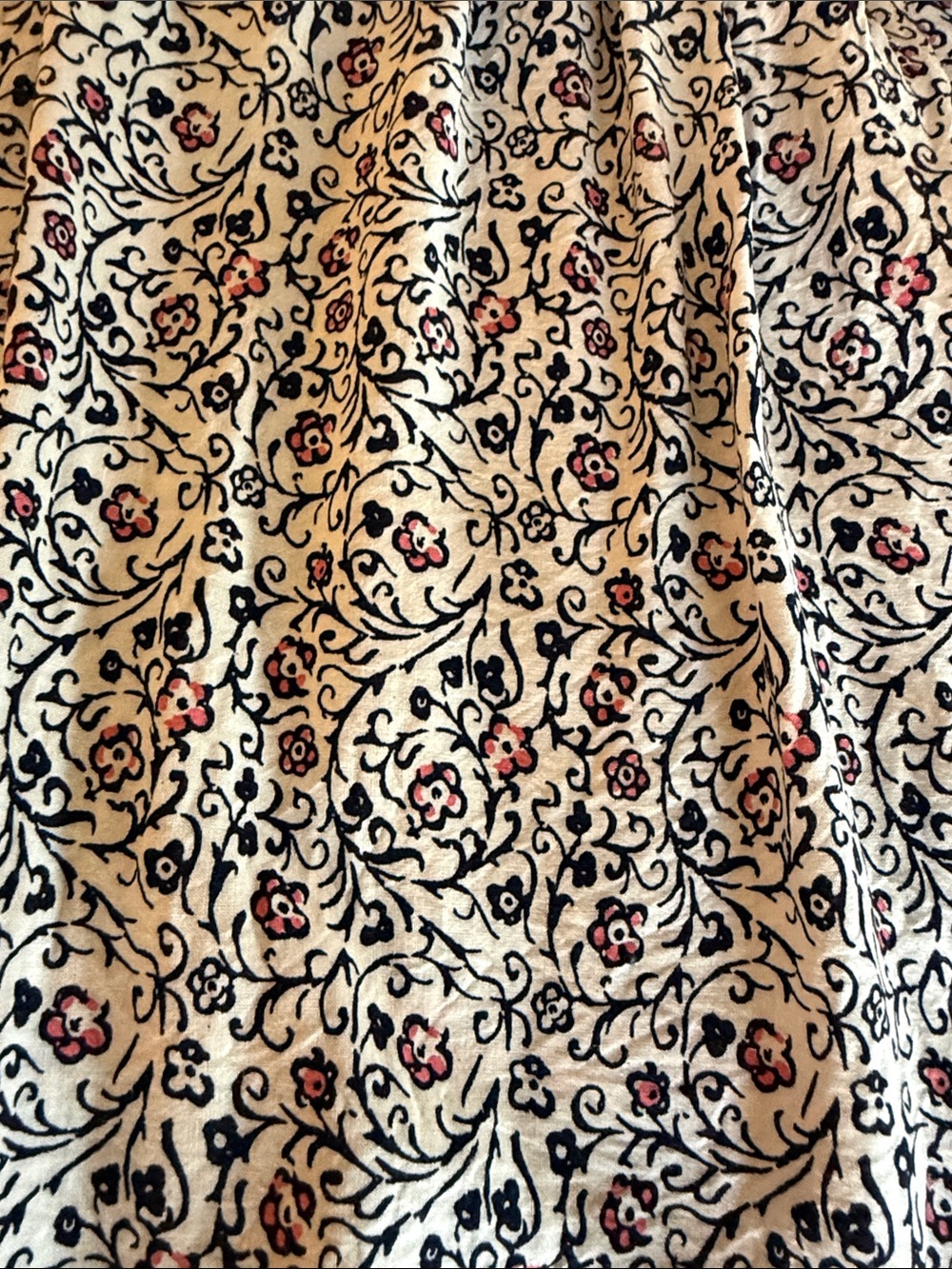 Umgee White Floral Print Mini Dress with Navy and Red Accents - Picture 7 of 10
